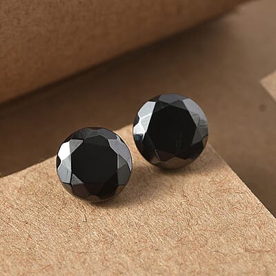 Silver Shungite Set of 2 (Rnd 7 mm) 1.53 ctw Loose Gemstone