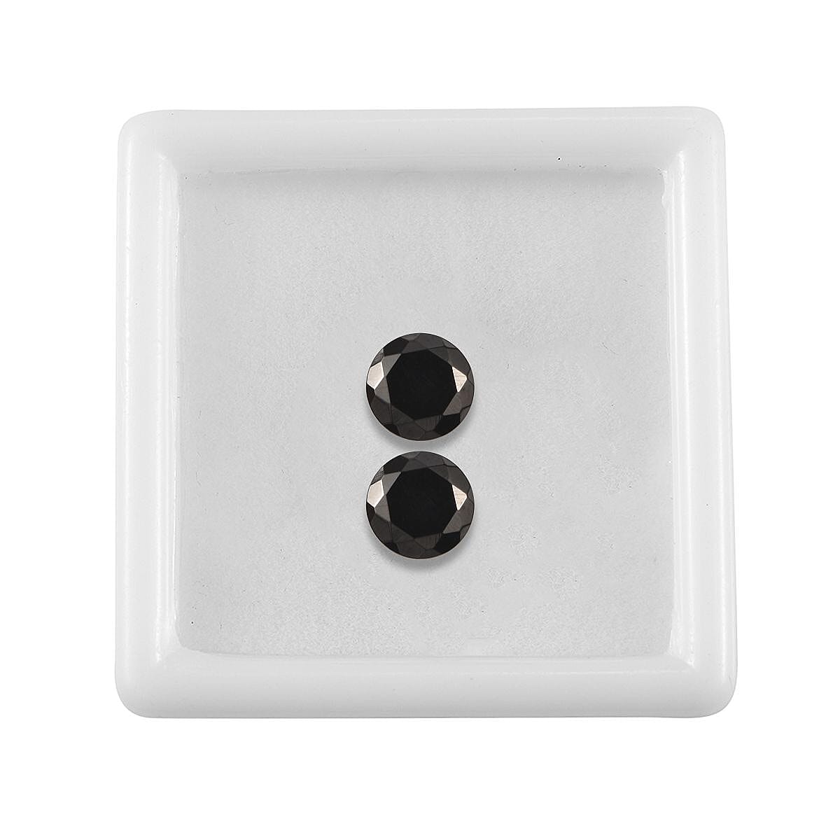 Silver Shungite Set of 2 (Rnd 7 mm) 1.53 ctw Loose Gemstone