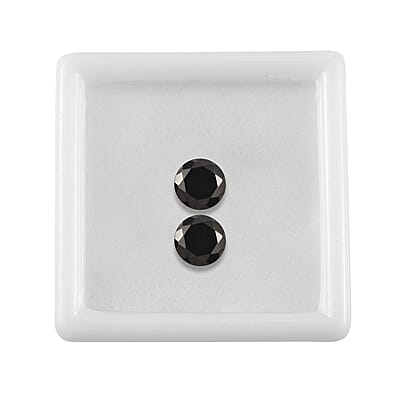 Silver Shungite Set of 2 (Rnd 7 mm) 1.53 ctw Loose Gemstone