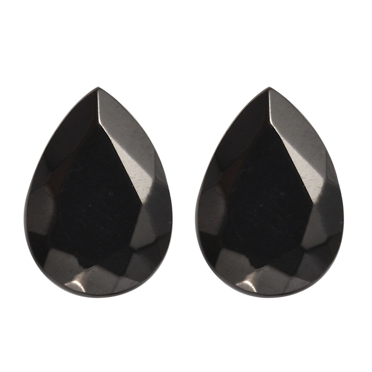 Silver Shungite Set of 2 (Pear 7x5 mm) 0.79 ctw Loose Gemstone image number 0