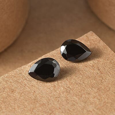 Silver Shungite Set of 2 (Pear 7x5 mm) 0.79 ctw Loose Gemstone