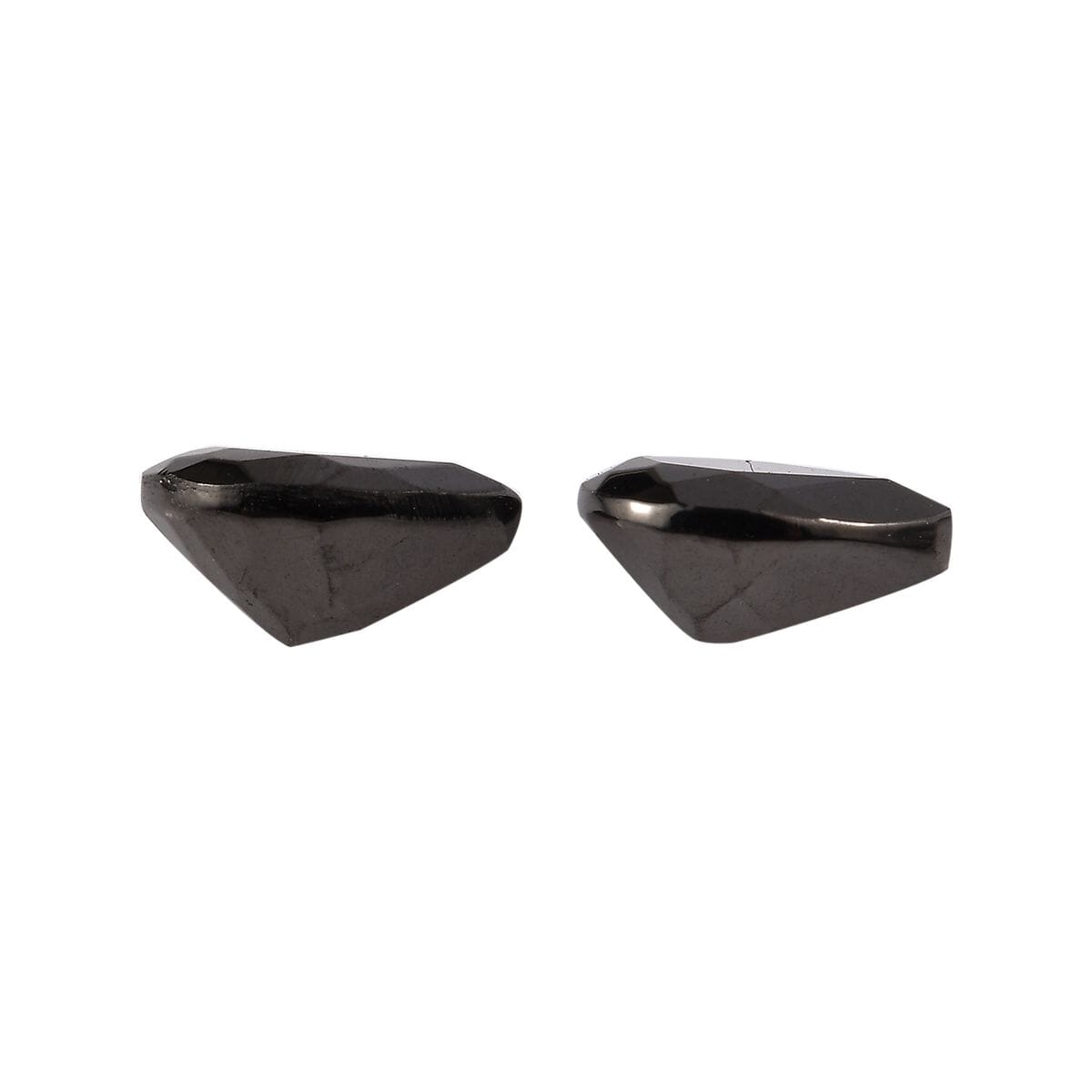 Silver Shungite Set of 2 (Pear 7x5 mm) 0.79 ctw Loose Gemstone image number 2