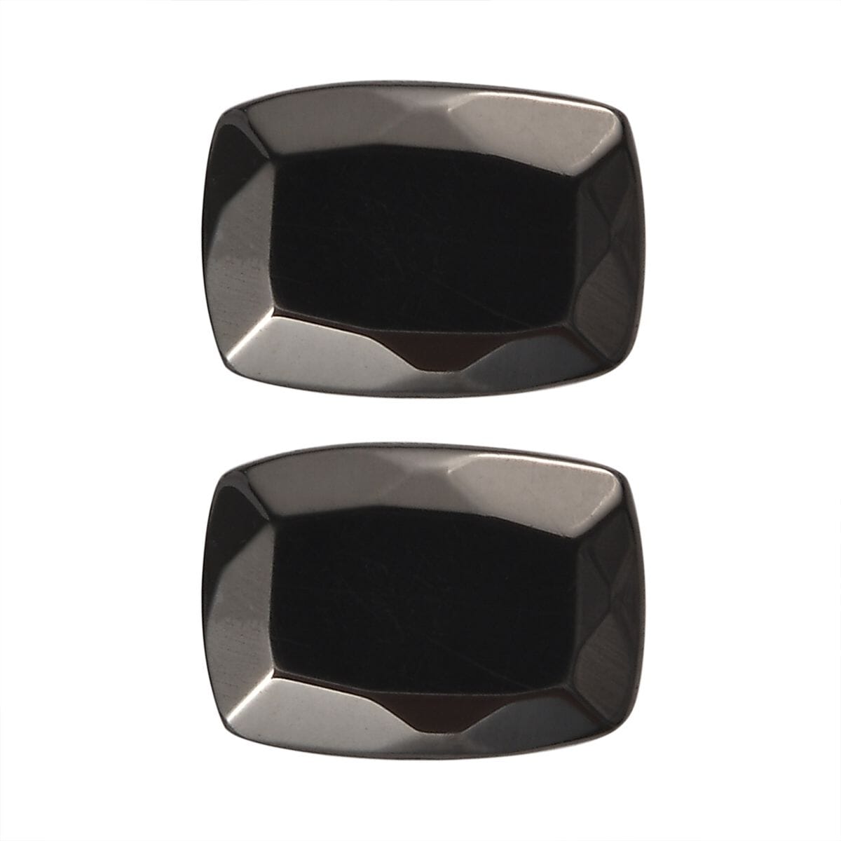 Silver Shungite Set of 2 (Cush 7x5 mm) 0.88 ctw Loose Gemstone image number 0