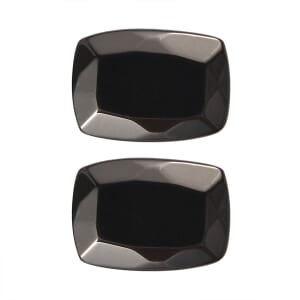 Silver Shungite Set of 2 (Cush 7x5 mm) 0.88 ctw Loose Gemstone