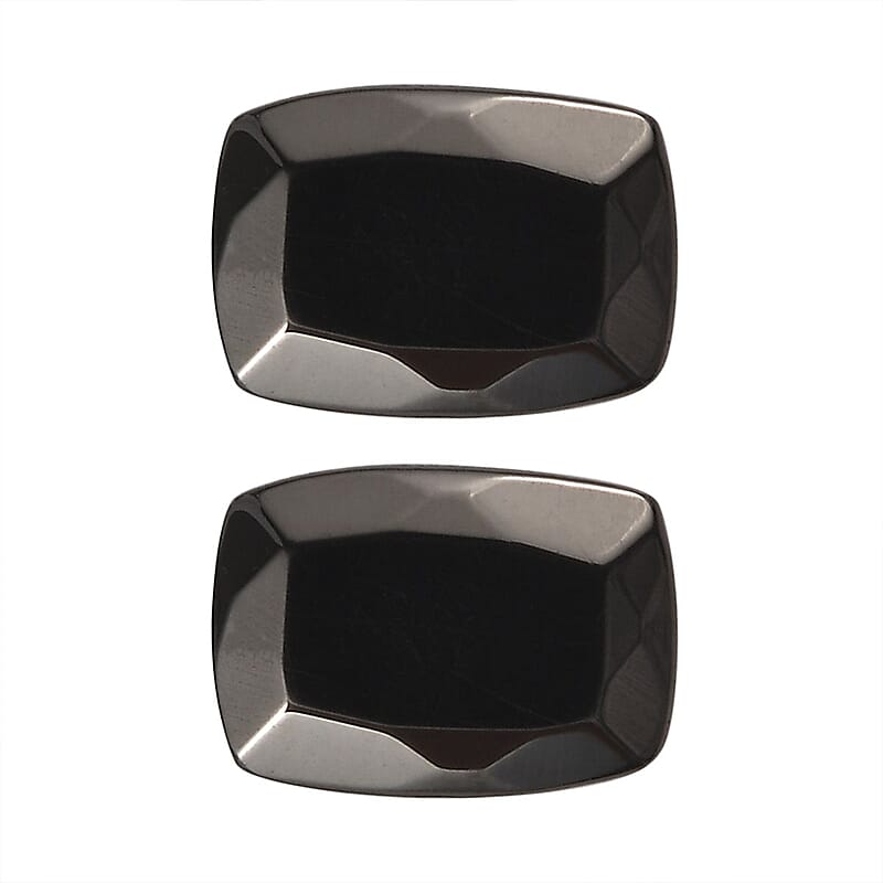 Silver Shungite Set of 2 (Cush 7x5 mm) 0.88 ctw Loose Gemstone