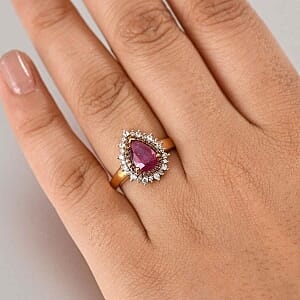 African Ruby, Multi Gemstone 3.26 ctw Ring in 18K Vermeil Yellow Gold Over Sterling Silver (Size 10.0)