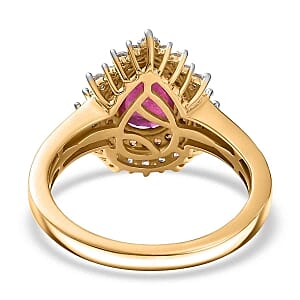 African Ruby, Multi Gemstone 3.26 ctw Ring in 18K Vermeil Yellow Gold Over Sterling Silver (Size 10.0)