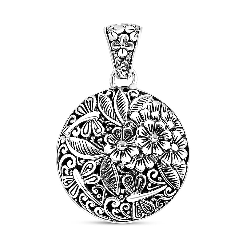 Bali Legacy Sterling Silver Floral Pendant without Chain 11.61 Grams