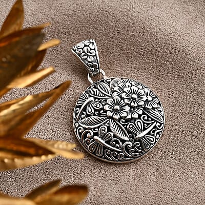 Bali Legacy Sterling Silver Floral Pendant without Chain 11.61 Grams