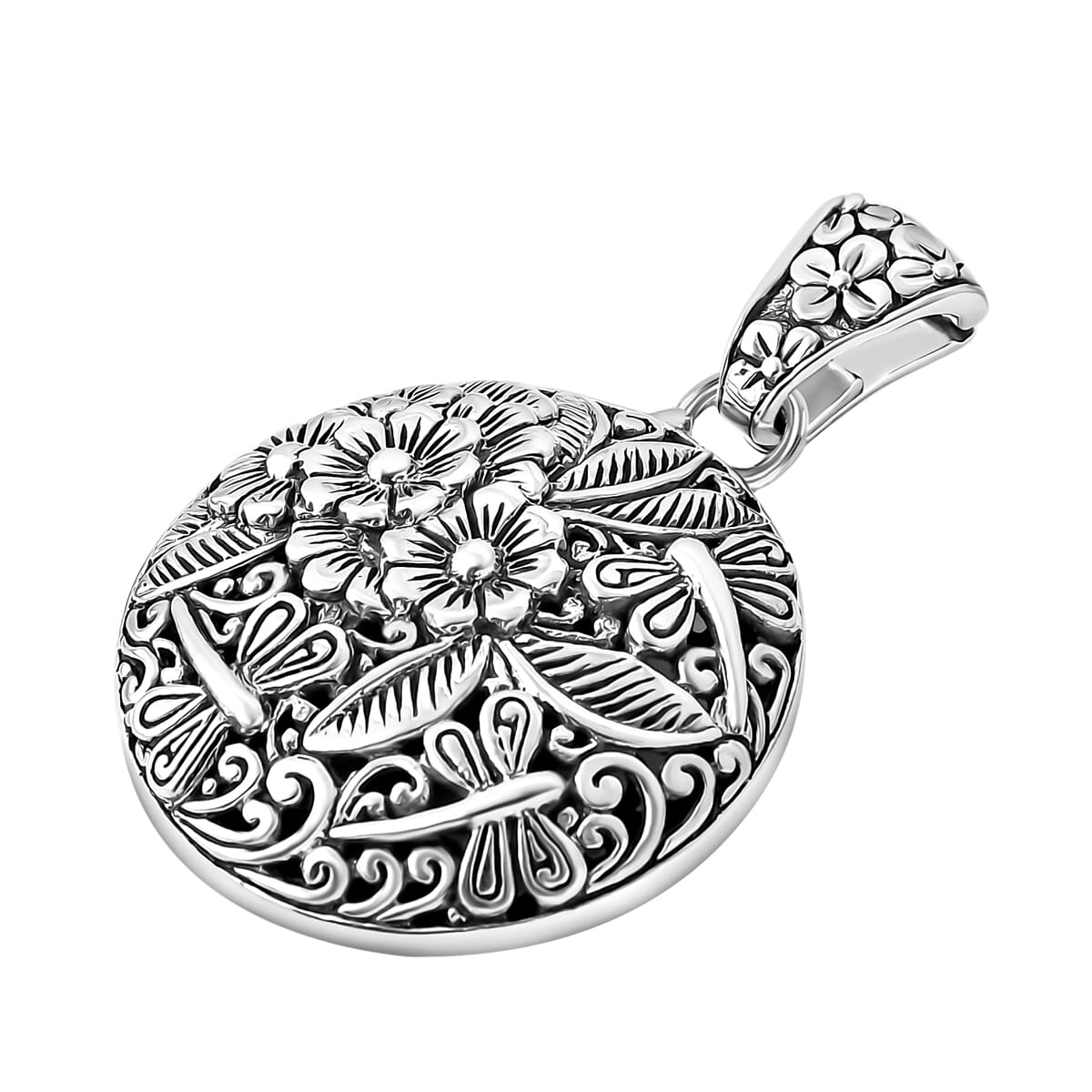Bali Legacy Sterling Silver Floral Pendant without Chain 11.61 Grams image number 3