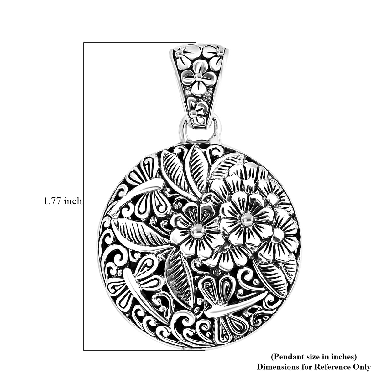 Bali Legacy Sterling Silver Floral Pendant without Chain 11.61 Grams image number 5