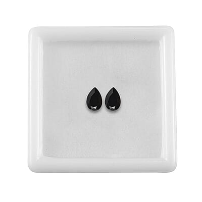Set of 2 Thai Black Spinel (Pear 6x4 mm) 0.89 ctw Loose Gemstone