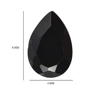 Set of 2 Thai Black Spinel (Pear 6x4 mm) 0.89 ctw Loose Gemstone