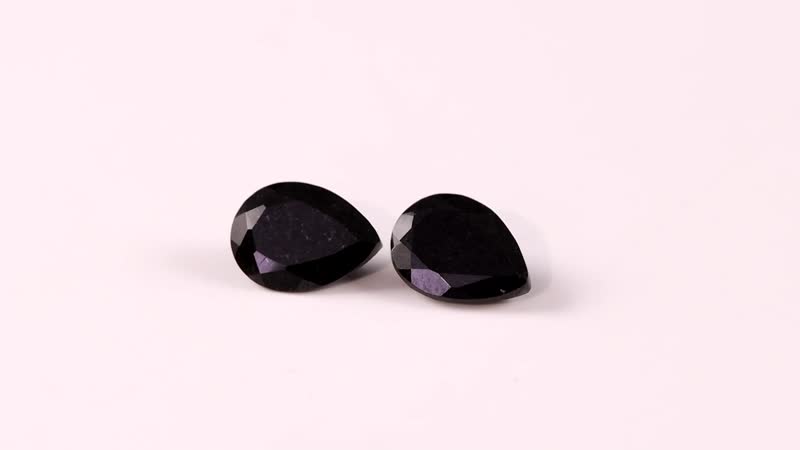Set of 2 Australian Black Tourmaline (Pear 8x6 mm) 1.87 ctw Loose Gemstone