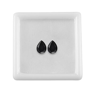Set of 2 Australian Black Tourmaline (Pear 8x6 mm) 1.87 ctw Loose Gemstone