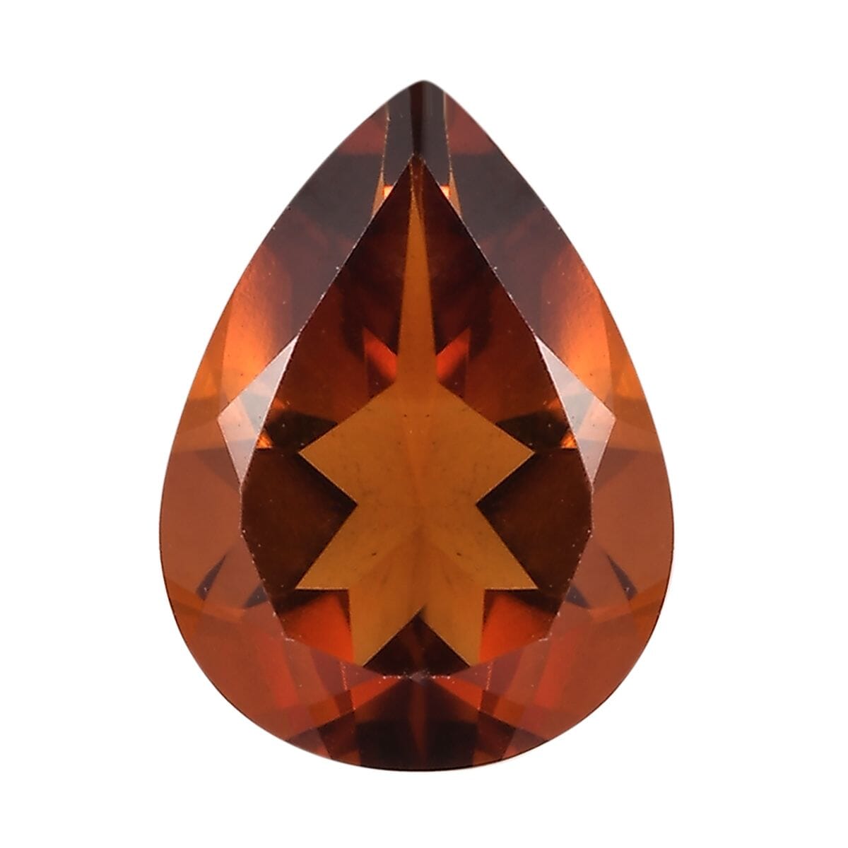 Brazilian Cherry Citrine (Pear 8x6 mm) 0.80 ctw Loose Gemstone image number 0