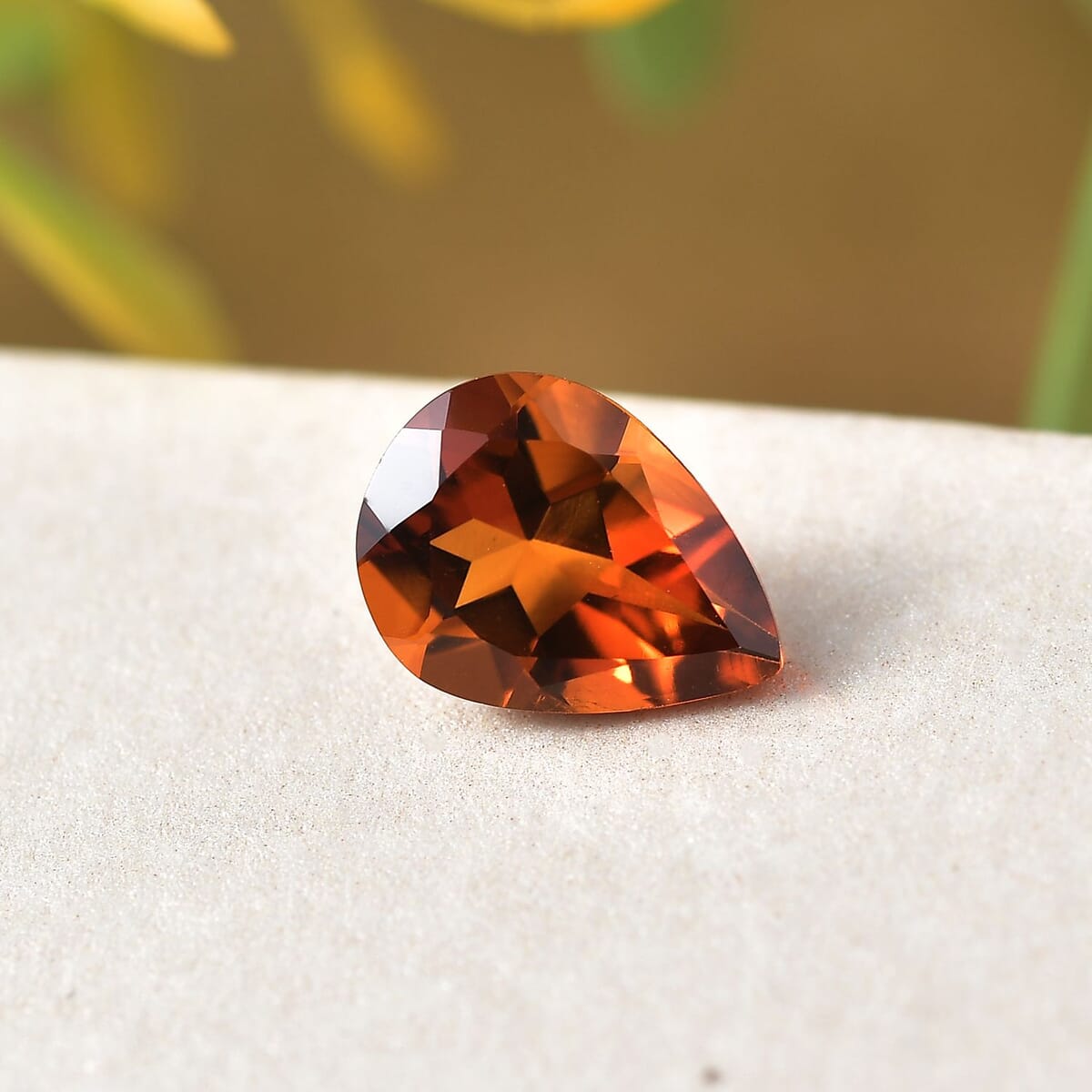 Brazilian Cherry Citrine (Pear 8x6 mm) 0.80 ctw Loose Gemstone image number 1