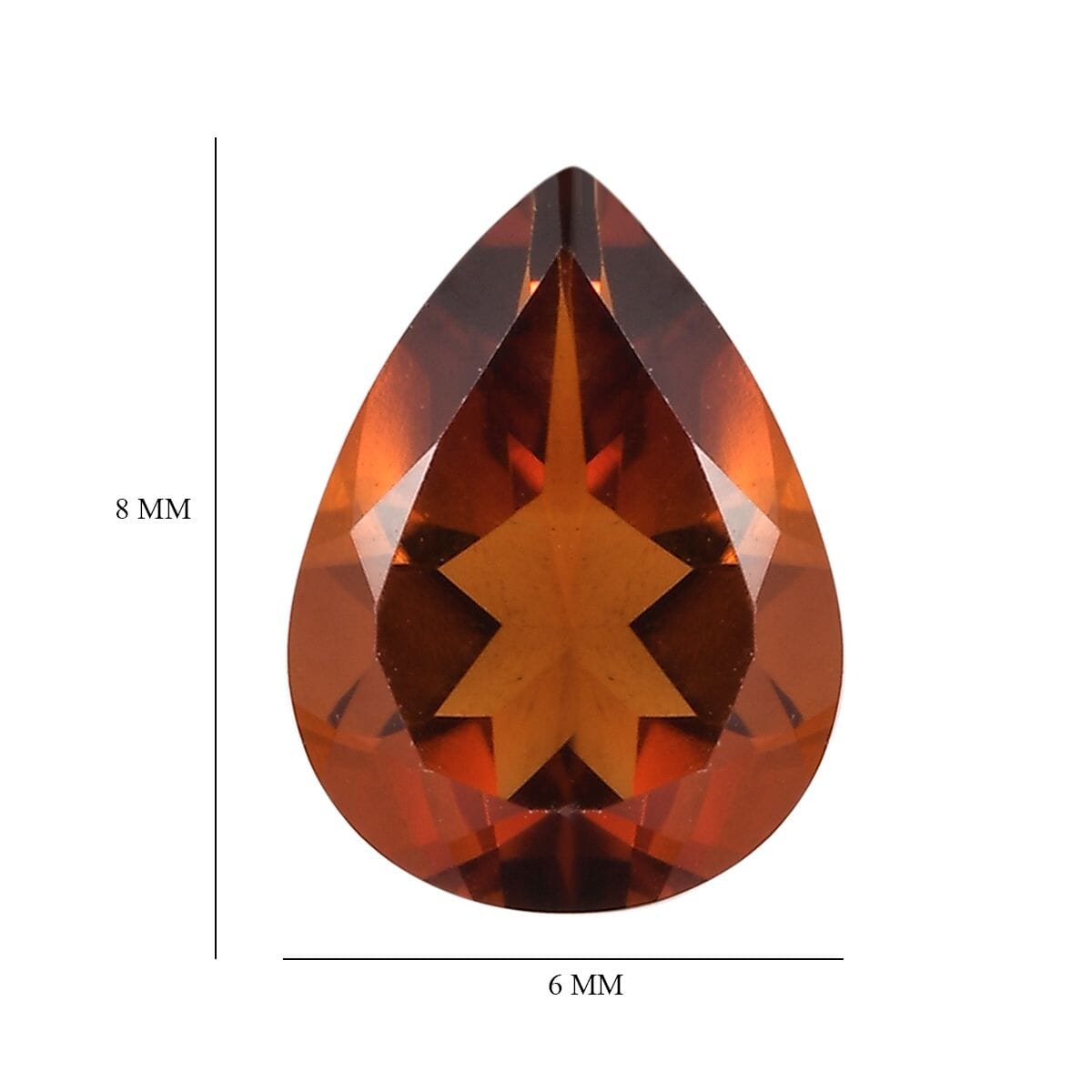 Brazilian Cherry Citrine (Pear 8x6 mm) 0.80 ctw Loose Gemstone image number 4