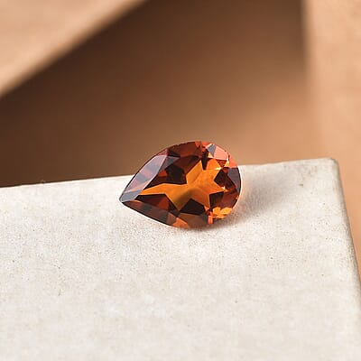 Brazilian Cherry Citrine (Pear 7x5 mm) 0.45 ctw Loose Gemstone