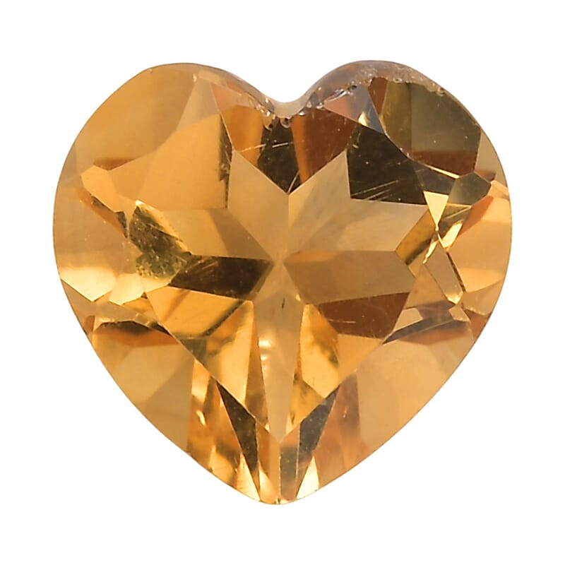 AA Brazilian Citrine (Hrt 7 mm) 1.10 ctw Loose Gemstone