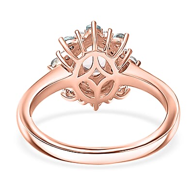 D'Joy Premium Pink Morganite and Multi Gemstone 1.25 ctw Ring in 18K Vermeil Rose Gold Over Sterling Silver (Size 10.0)