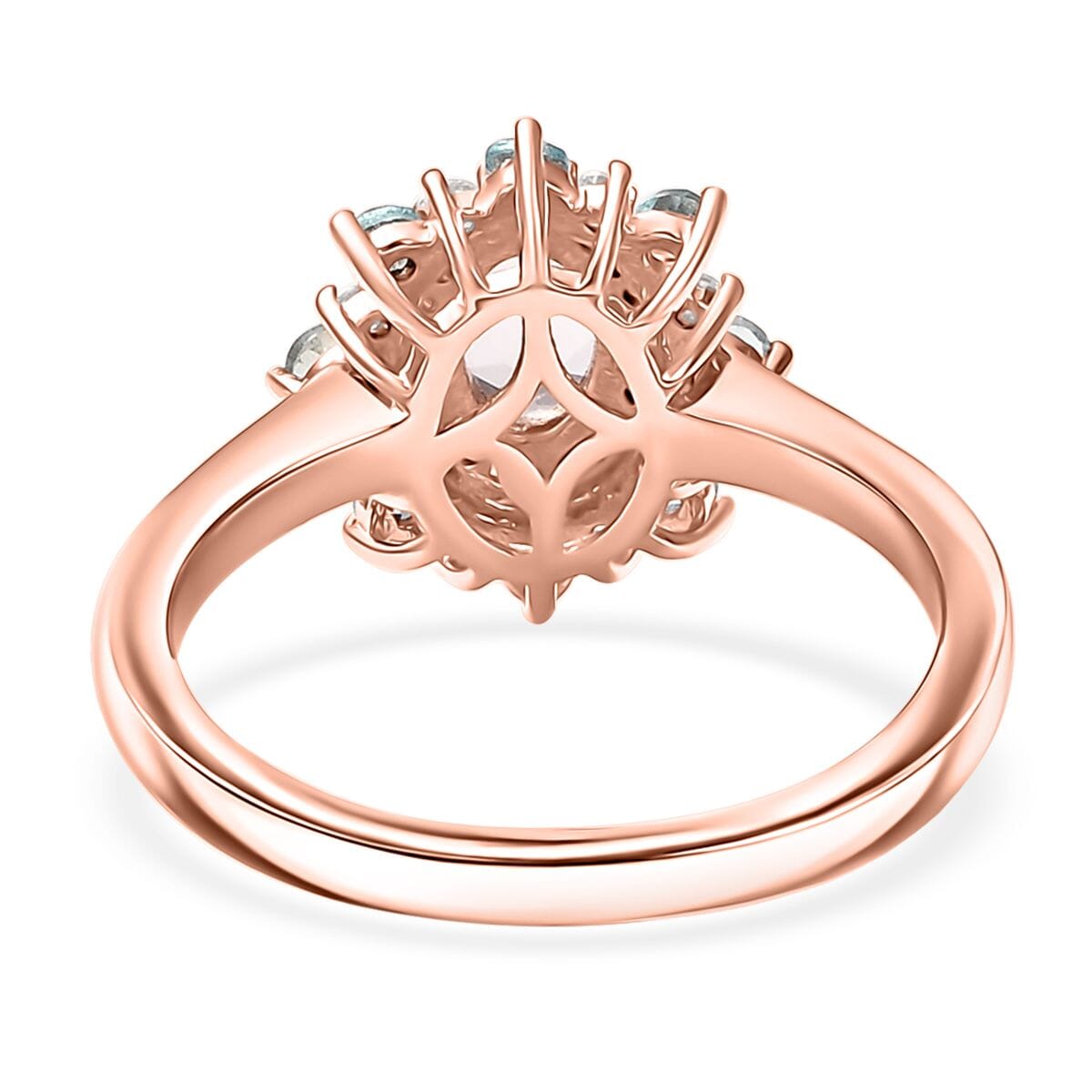 D'Joy Premium Pink Morganite and Multi Gemstone 1.25 ctw Morning Blossom Ring in 18K Vermeil Rose Gold Over Sterling Silver (Size 7.0) image number 4