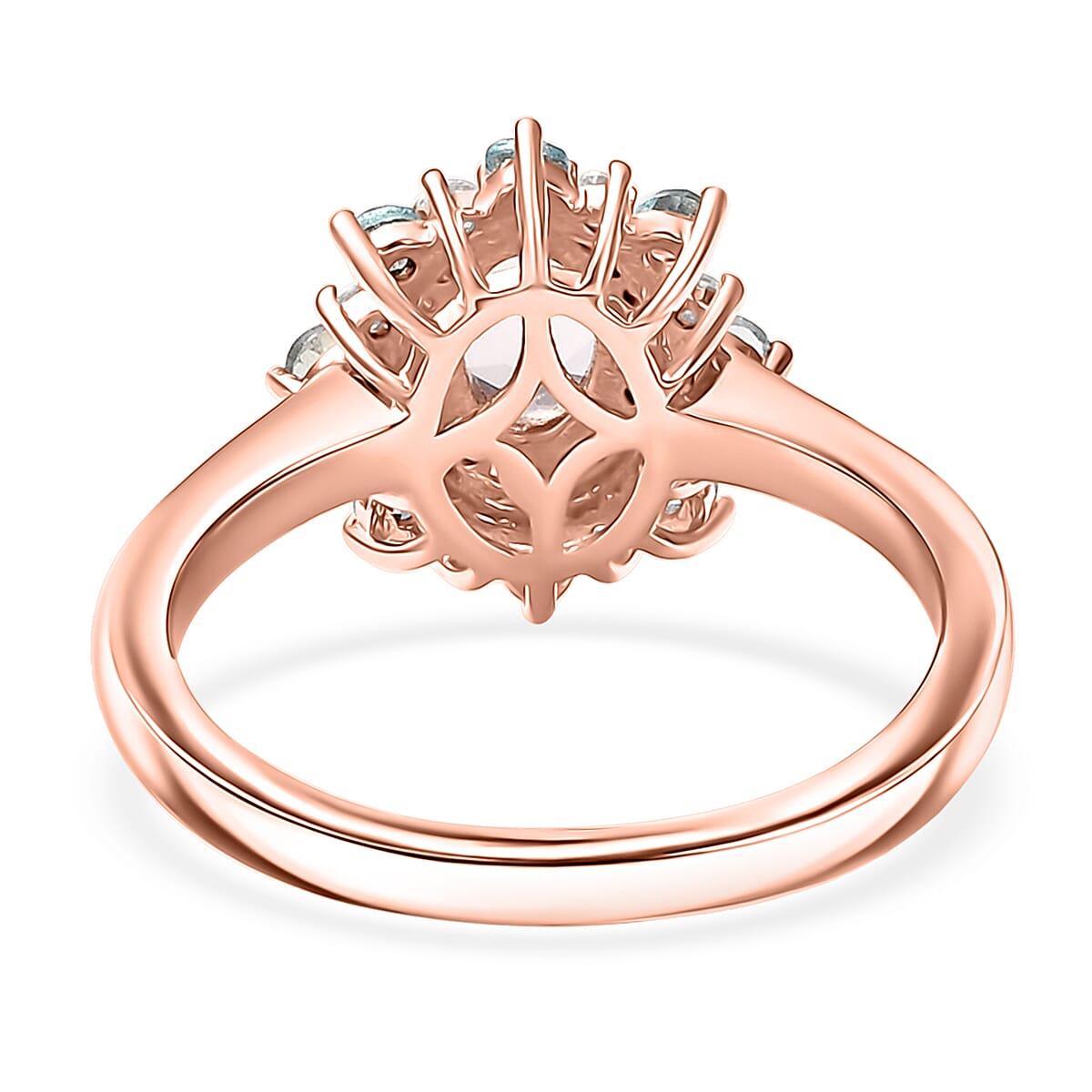 D'Joy Premium Pink Morganite and Multi Gemstone 1.25 ctw Morning Blossom Ring in 18K Vermeil Rose Gold Over Sterling Silver (Size 9.0) image number 4