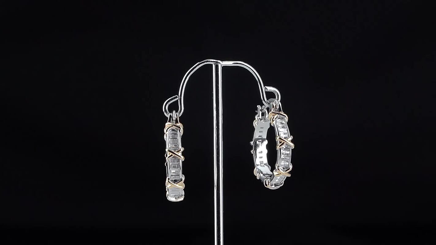 23rd May TLV Karis Simulated Diamond Earrings in 18K YG Plated and Platinum Bond 1.50 ctw