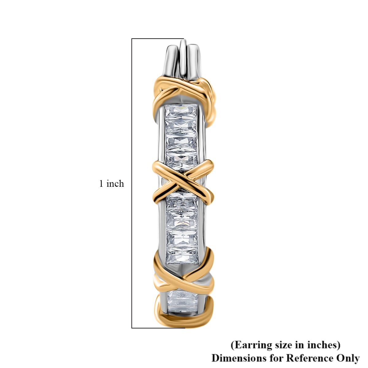 23rd May TLV Karis Simulated Diamond Earrings in 18K YG Plated and Platinum Bond 1.50 ctw image number 4