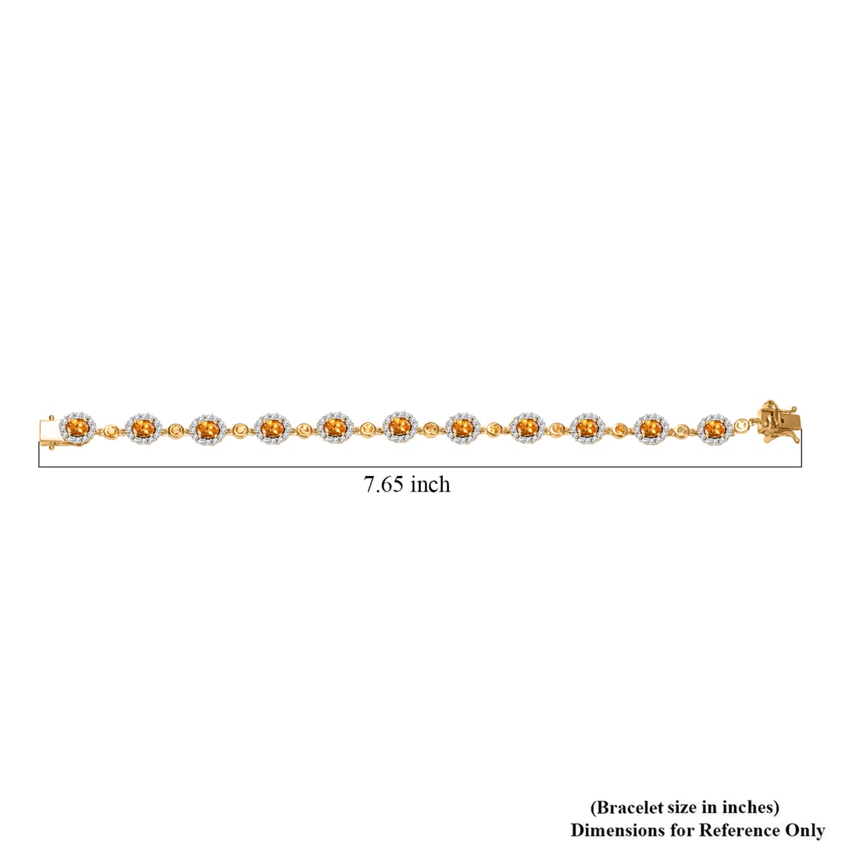 D'Joy Tanzanian Mandarin Garnet and White Zircon 8.65 ctw Flame Petals Bracelet in 18K Vermeil Yellow Gold Over Sterling Silver (7.25 In) image number 4