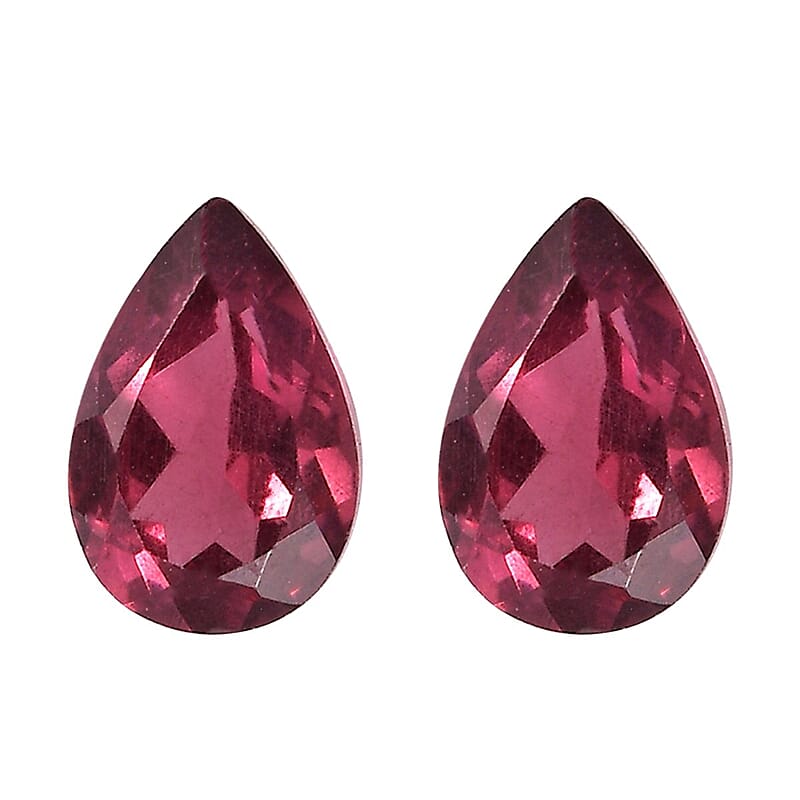 AA Orissa Rose Garnet Set of 2 (Pear 6x4 mm) 0.91 ctw Loose Gemstone
