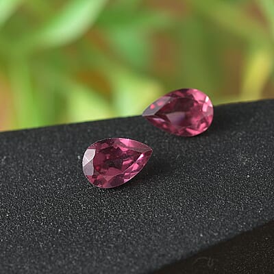 AA Orissa Rose Garnet Set of 2 (Pear 6x4 mm) 0.91 ctw Loose Gemstone