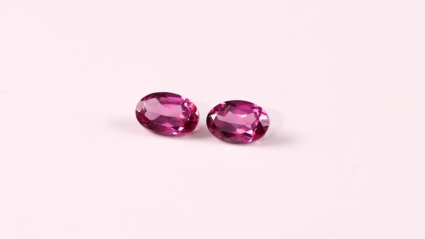 Orissa Rose Garnet Set of 2 (Ovl 6x4 mm) 0.97 ctw Loose Gemstone