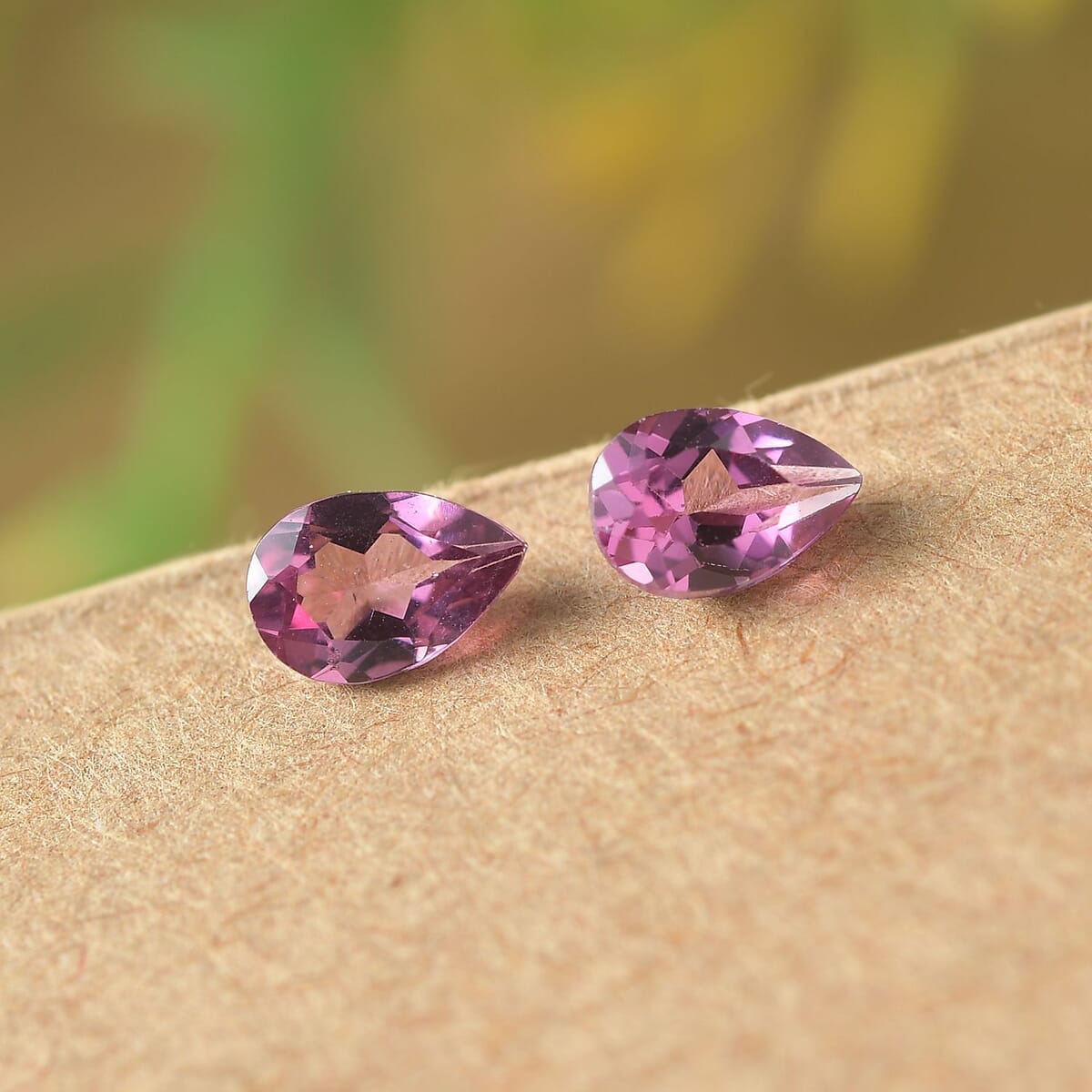 Orissa Rose Garnet Set of 2 (Pear 6x4 mm) 0.94 ctw Loose Gemstone image number 1