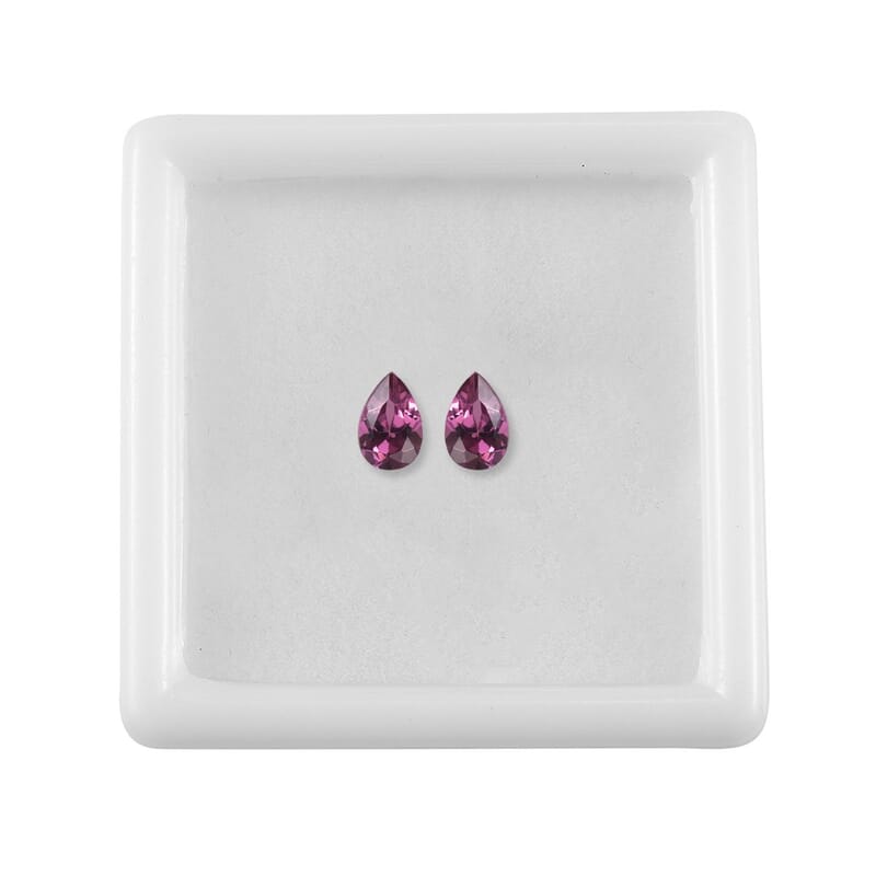 Orissa Rose Garnet Set of 2 (Pear 6x4 mm) 0.94 ctw Loose Gemstone