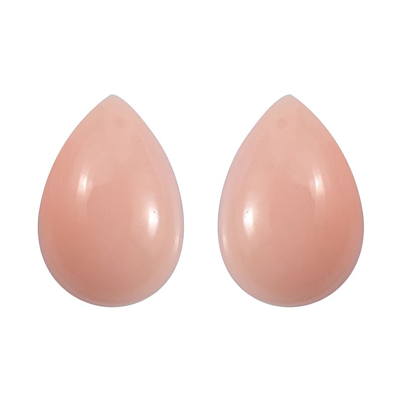 Peach Opal Set of 2 (Pear 6x4 mm) 0.45 ctw Loose Gemstone