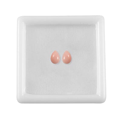 Peach Opal Set of 2 (Pear 6x4 mm) 0.45 ctw Loose Gemstone