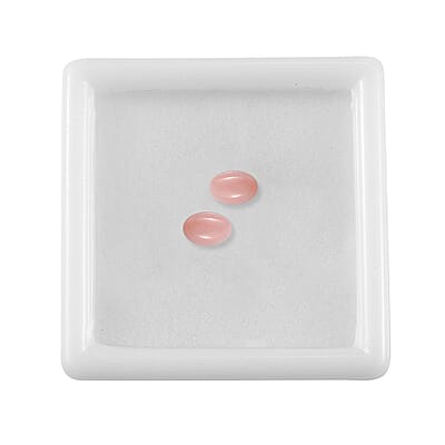 Peruvian Pink Opal Set of 2 (Ovl 6x4 mm) 0.55 ctw Loose Gemstone