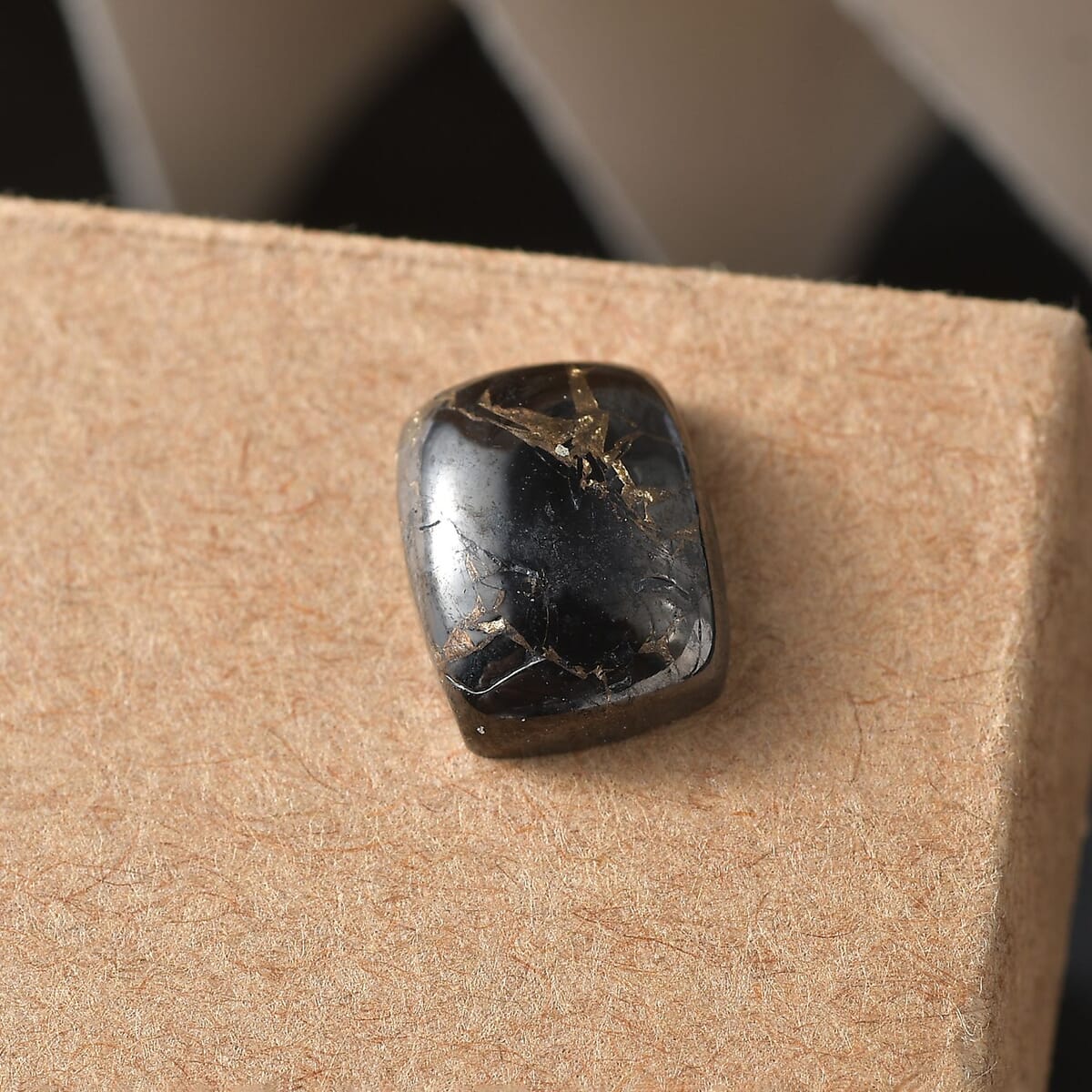 Matrix Silver Shungite (Cush 10x8 mm) 1.90 ctw Loose Gemstone image number 1