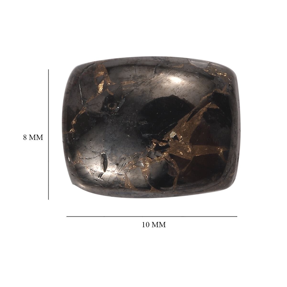 Matrix Silver Shungite (Cush 10x8 mm) 1.90 ctw Loose Gemstone image number 4