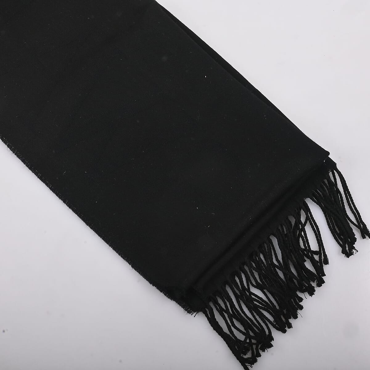 CLOSEOUT Swarovski Jet Black Viscose & Virgin Wool, Clear Swarovski Crystal Scarf Ships in 10-15 Business Days image number 1