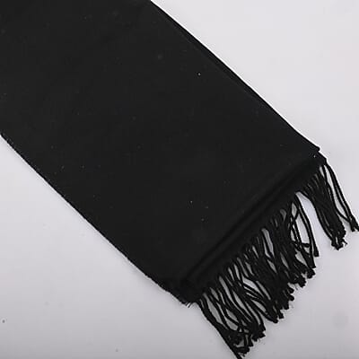 CLOSEOUT Swarovski Jet Black Viscose & Virgin Wool, Clear Swarovski Crystal Scarf Ships in 10-15 Business Days