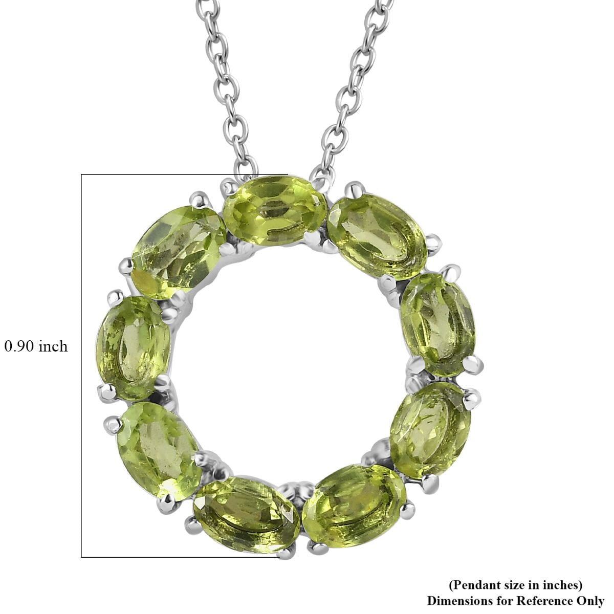 Peridot 3.90 ctw Fancy Necklace in Stainless Steel 20 Inches image number 5