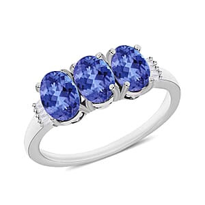 Rhapsody AAAA Tanzanite and E-F VS2 Diamond Ring in 18K White Gold (Size 10.0) 2.50 ctw