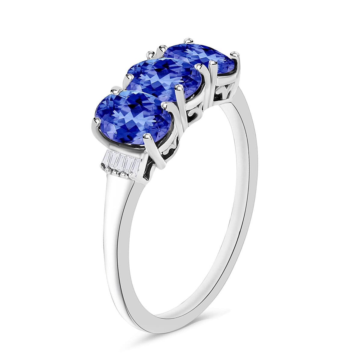 Rhapsody AAAA Tanzanite and E-F VS2 Diamond Ring in 18K White Gold (Size 10.0) 2.50 ctw image number 2