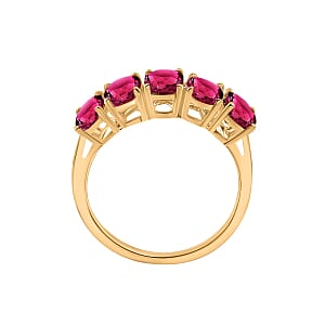 Rhapsody 18K Yellow Gold AAAA Ouro Fino Rubellite 5 Stone Ring (Size 10.0) 5.50 Grams 4.00 ctw (Del. in 10-12 Days)