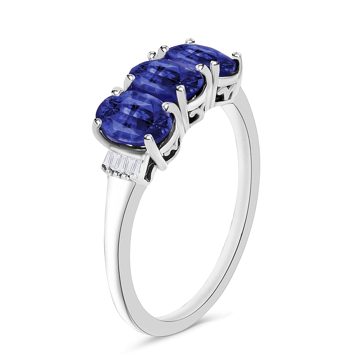 Rhapsody AAAA Ceylon Blue Sapphire and E-F VS2 Diamond Ring in 18K White Gold (Size 7.0) 5.50 Grams 2.77 ctw (Del. in 10-12 Days) image number 2