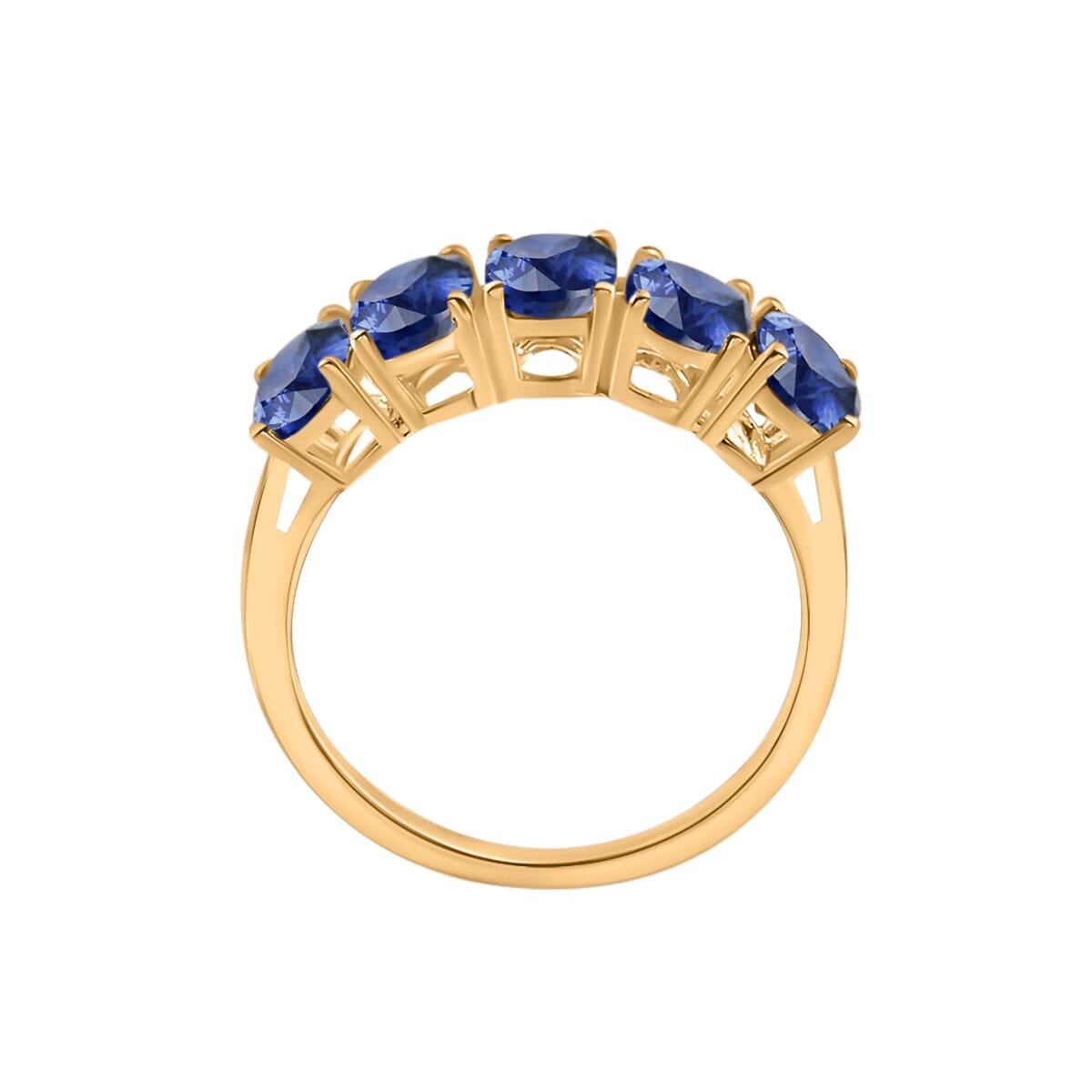 Rhapsody AAAA Ceylon Blue Sapphire Ring in 18K Yellow Gold (Size 4.0) 4.50 ctw image number 3