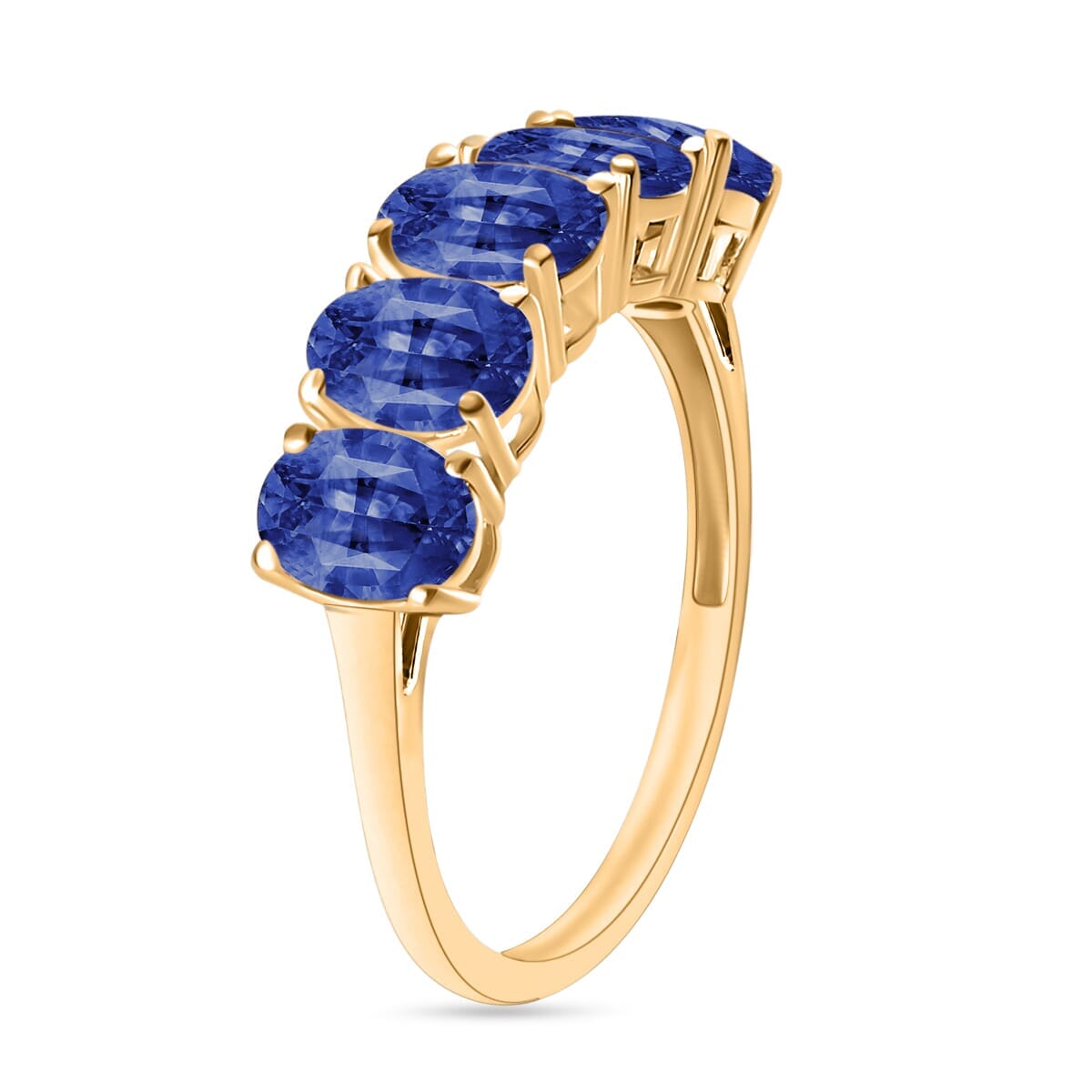 Rhapsody AAAA Ceylon Blue Sapphire Ring in 18K Yellow Gold (Size 7.0) 4.50 ctw image number 2