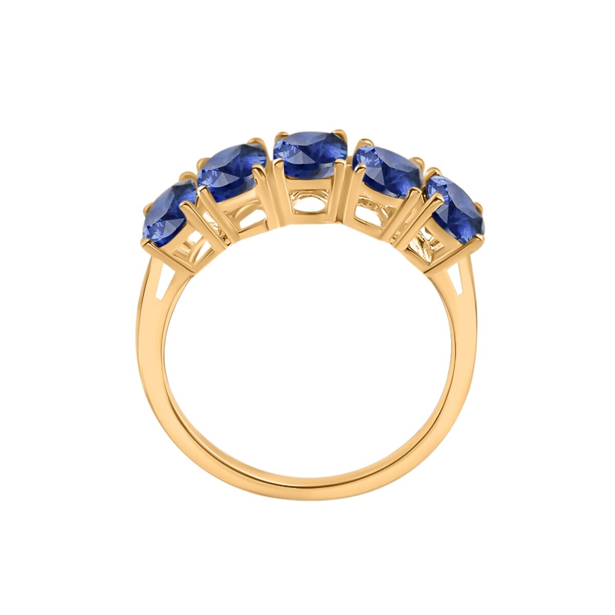 Rhapsody AAAA Ceylon Blue Sapphire Ring in 18K Yellow Gold (Size 8.0) 4.50 ctw image number 3